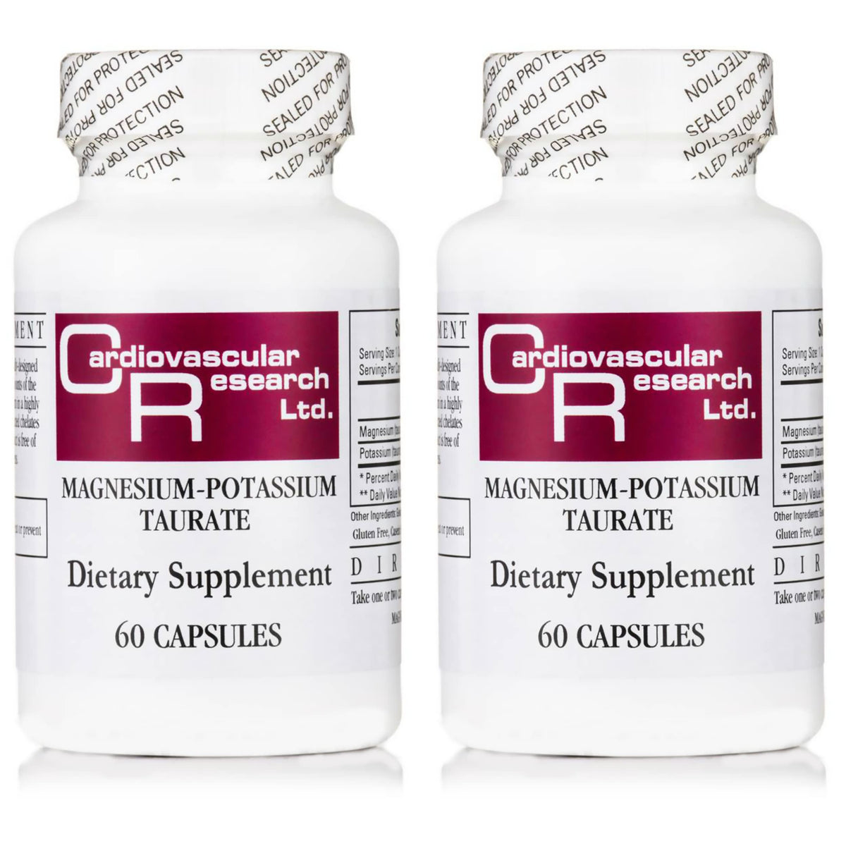 Cardiovascular Research Magnesium-Potassium Taurate bottle for daily mineral support.