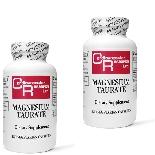 Cardiovascular Research MGT180X2 bottle of magnesium taurate capsules for daily wellness support