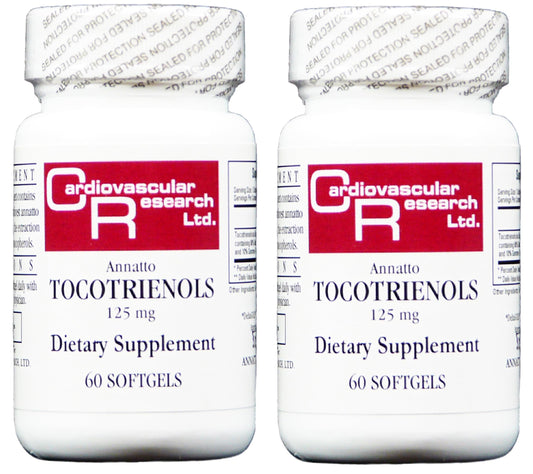 Cardiovascular Research vitamin E annatto tocotrienols bottle front promotes vitality.
