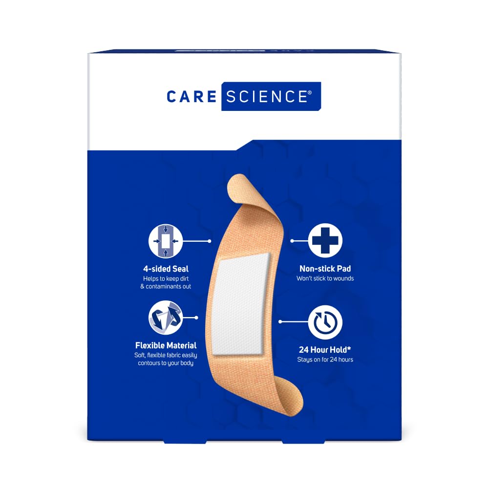 Care Science Bandages applied to skin with seal to prevent contaminants.