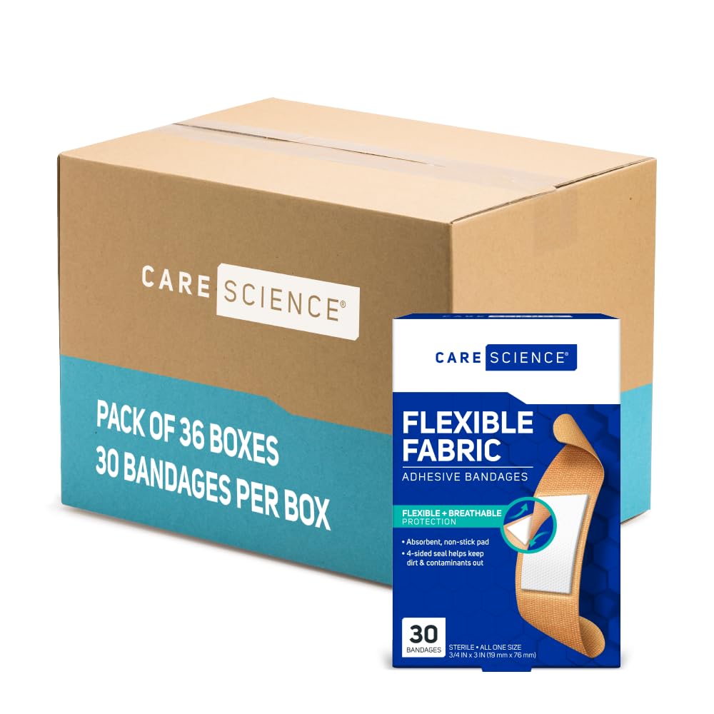 Care Science fabric bandages pack 36 with breathable protection for minor wounds