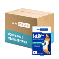 Care Science fabric bandages pack 36 with breathable protection for minor wounds