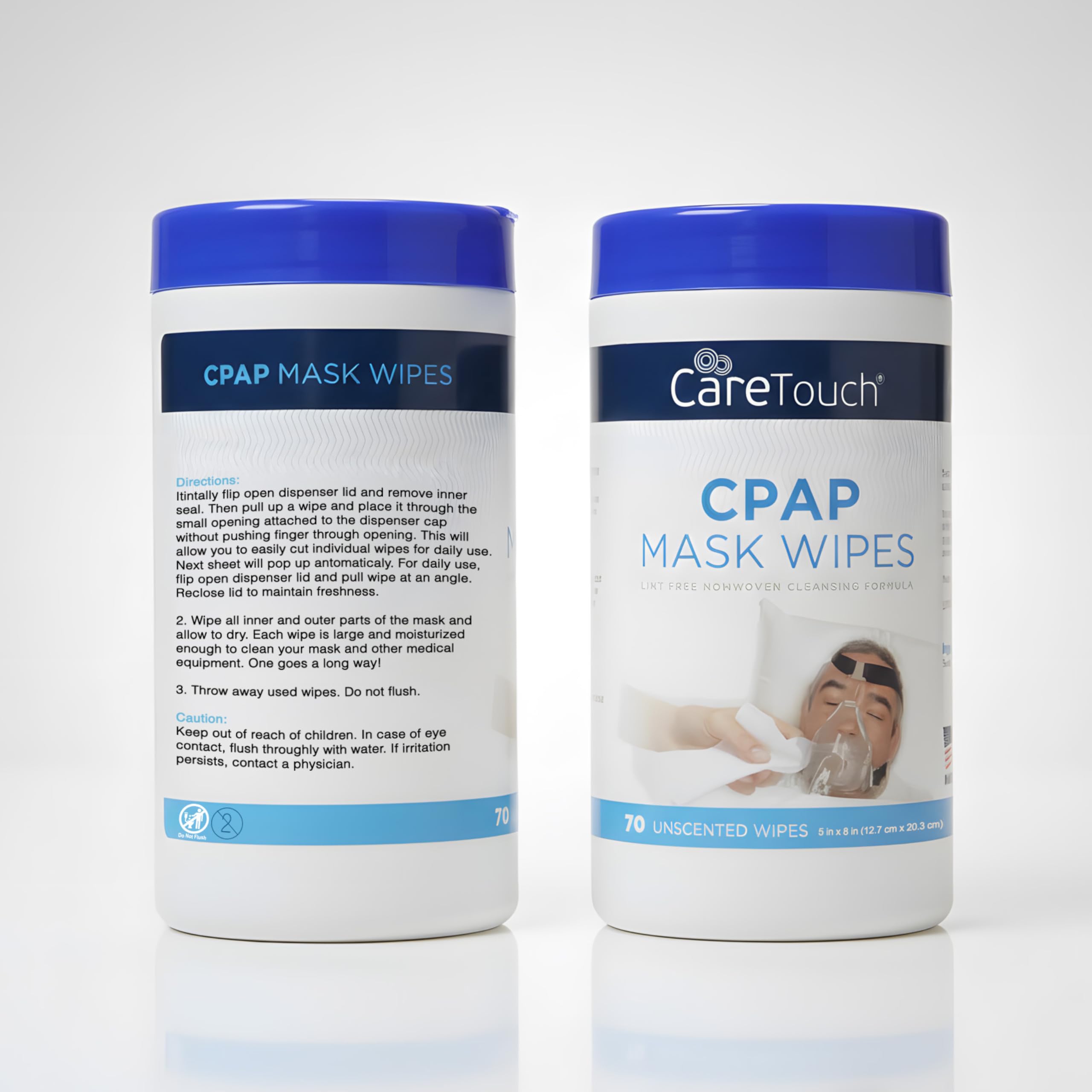 Care Touch CPAP wipes are ready for immediate-use cleaning tasks