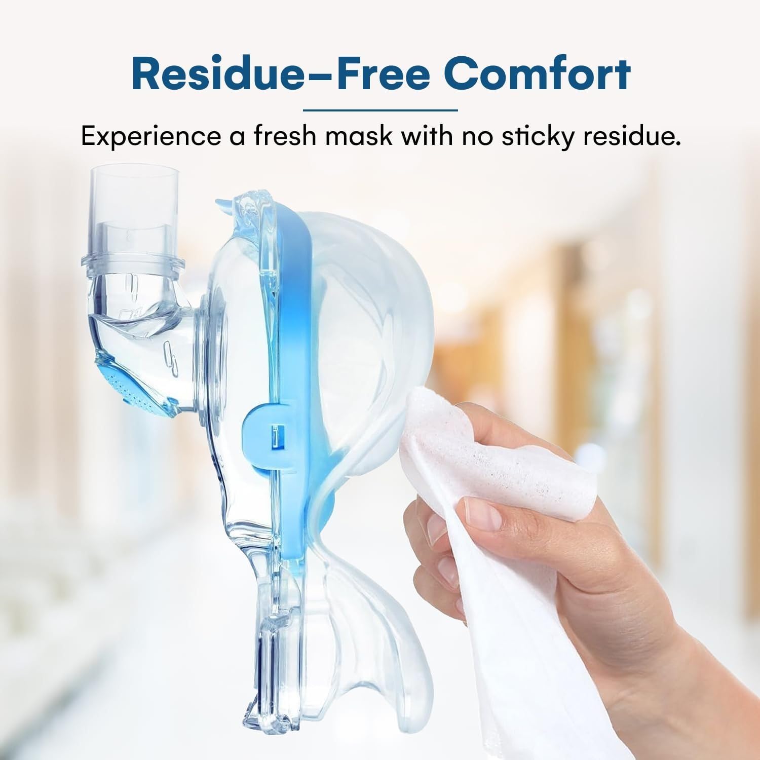 Care Touch CPAP wipes leave no sticky residue after cleaning