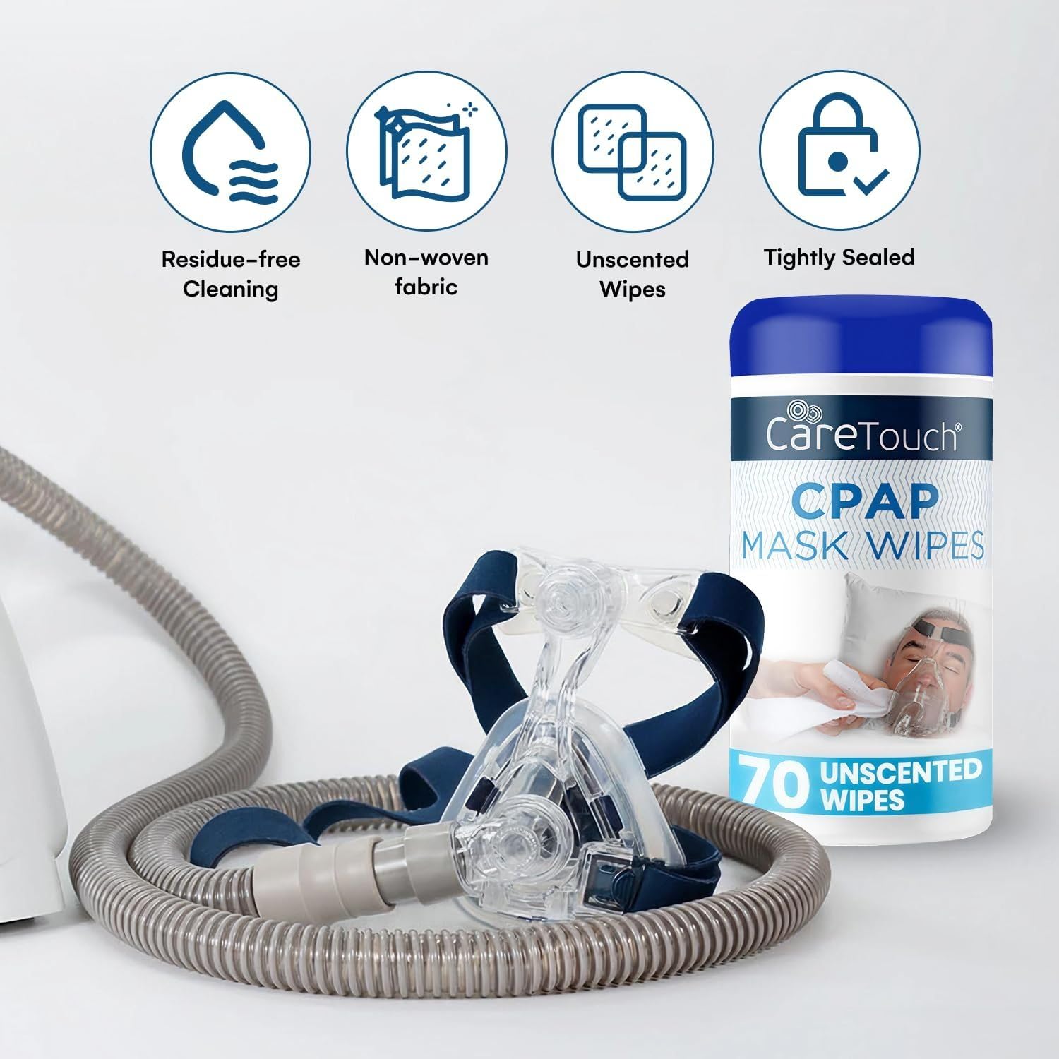 Care Touch CPAP wipes are travel-friendly for on-the-go mask care