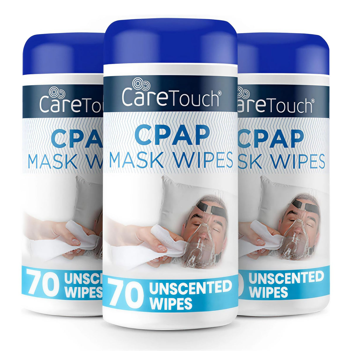 Care Touch CPAP Wipes unscented, 70 per pack, three-pack for convenient everyday cleaning