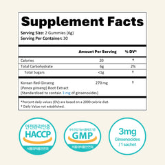 CARE U ingredients panel highlighting Geumsan 6-year-old ginseng roots