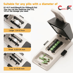 Care2fit 2025 Auto Centering Pill Cutter aviation aluminum body showcases quality.