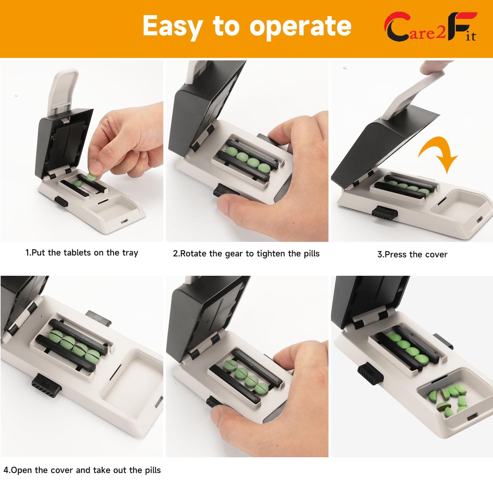 Care2fit 2025 Auto Centering Pill Cutter easy-use design for efficient cuts.