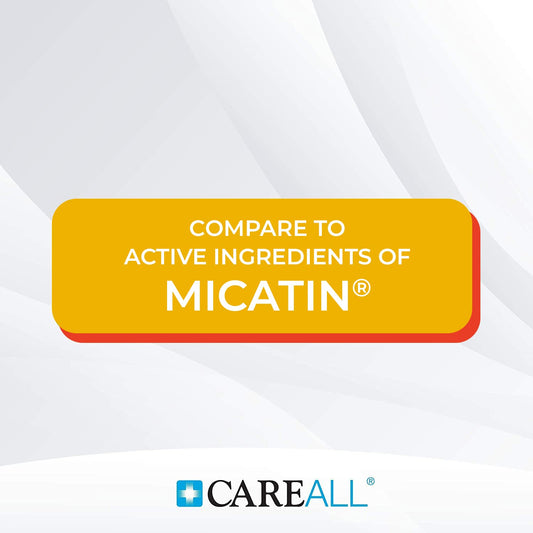 CareAll Miconazole 2% cream tube application close-up for easy coverage