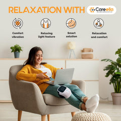 Careella knee massager adjustable strap provides secure, comfortable fit.