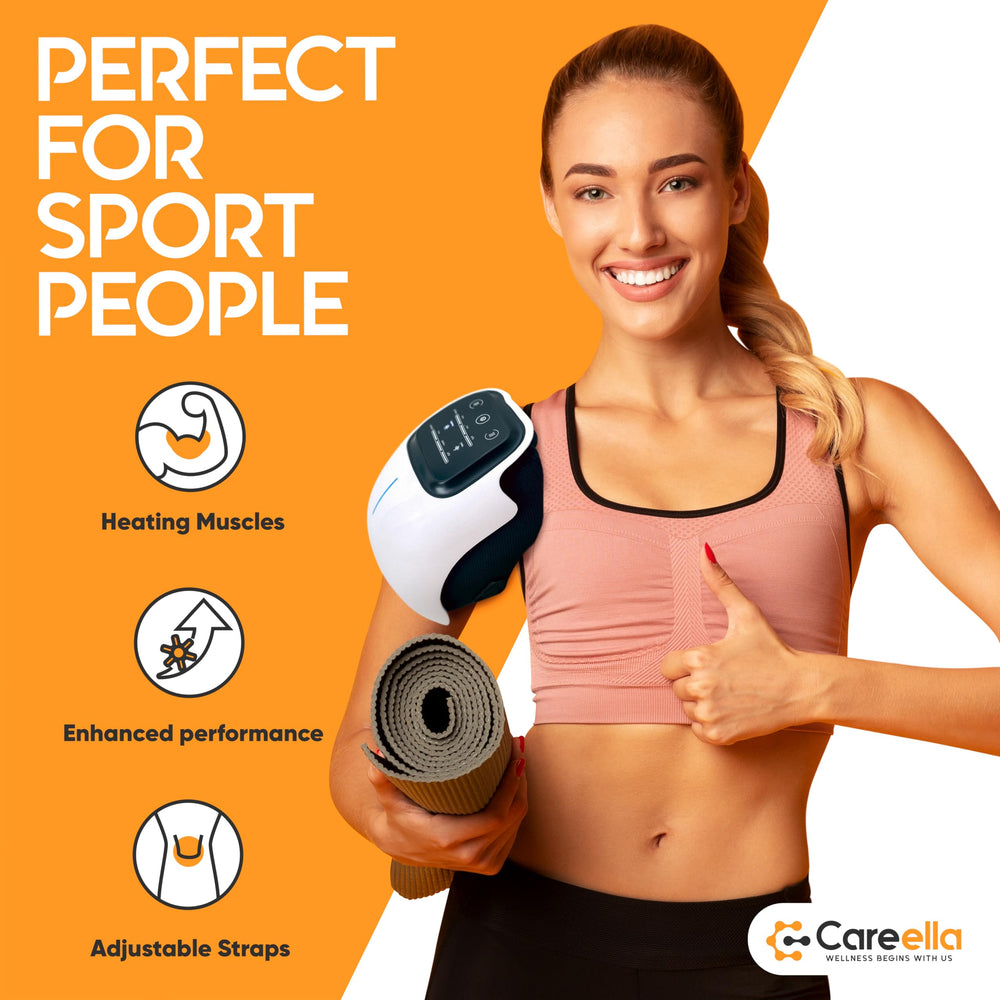 Careella knee massager gentle light creates a relaxing ambience.