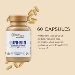 CAREFAST Lunasin capsule closeup showing vegan capsules