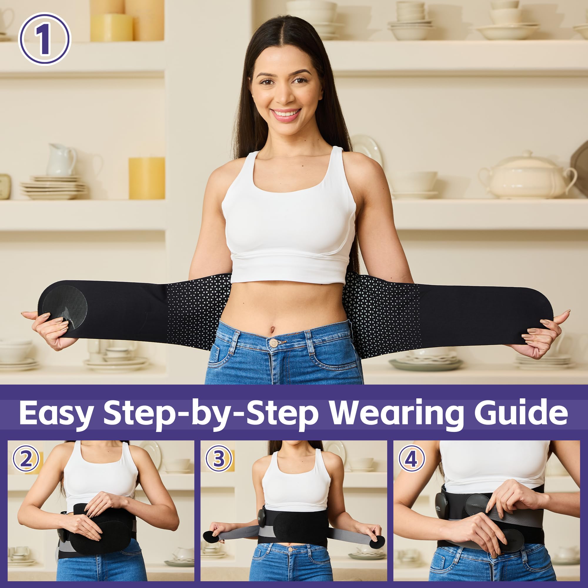 CAREKING back brace adjustable waist up to 59 inches for a versatile fit.
