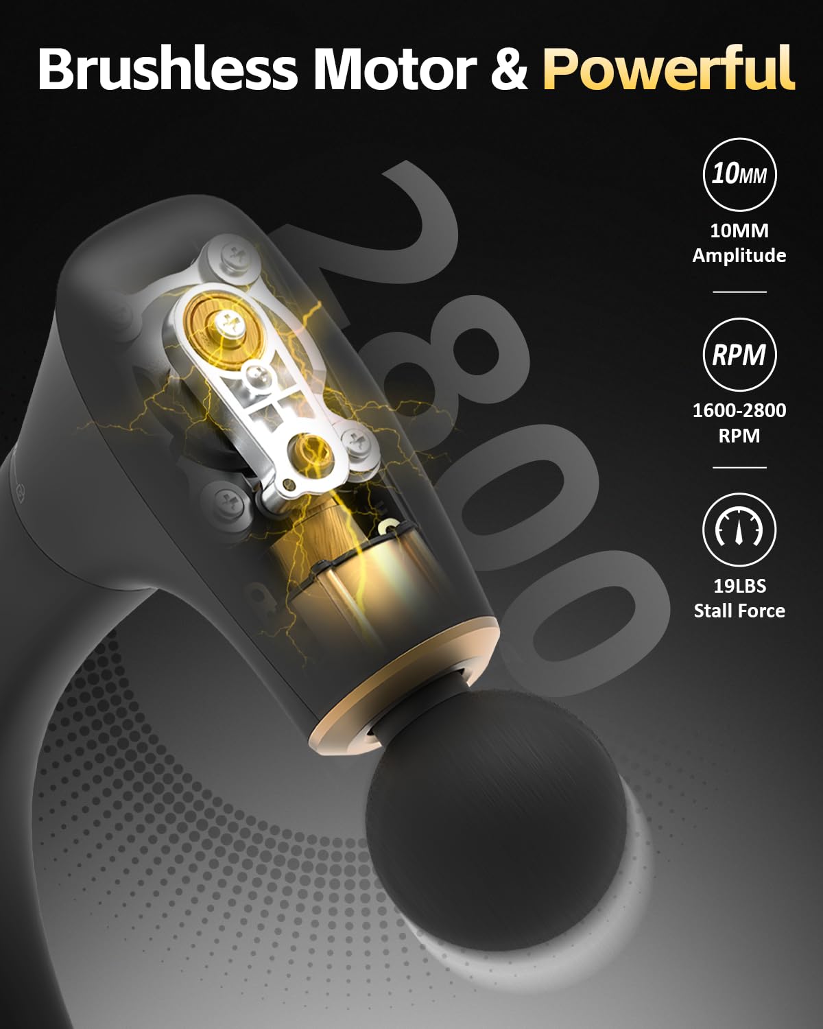 CareKing 10mm amplitude delivers deeper, controlled percussions.