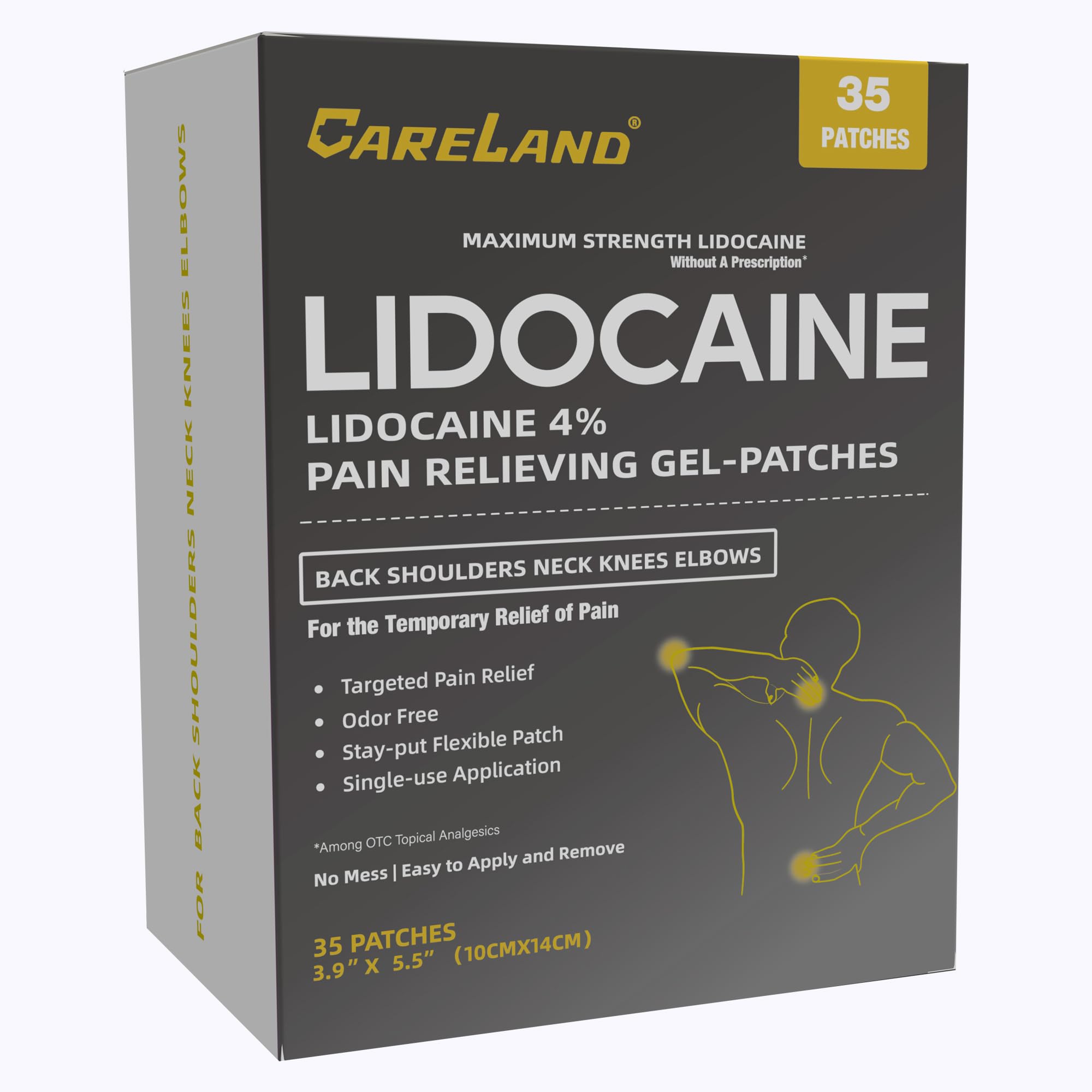 Careland 4% lidocaine patch 35-count pack for targeted relief