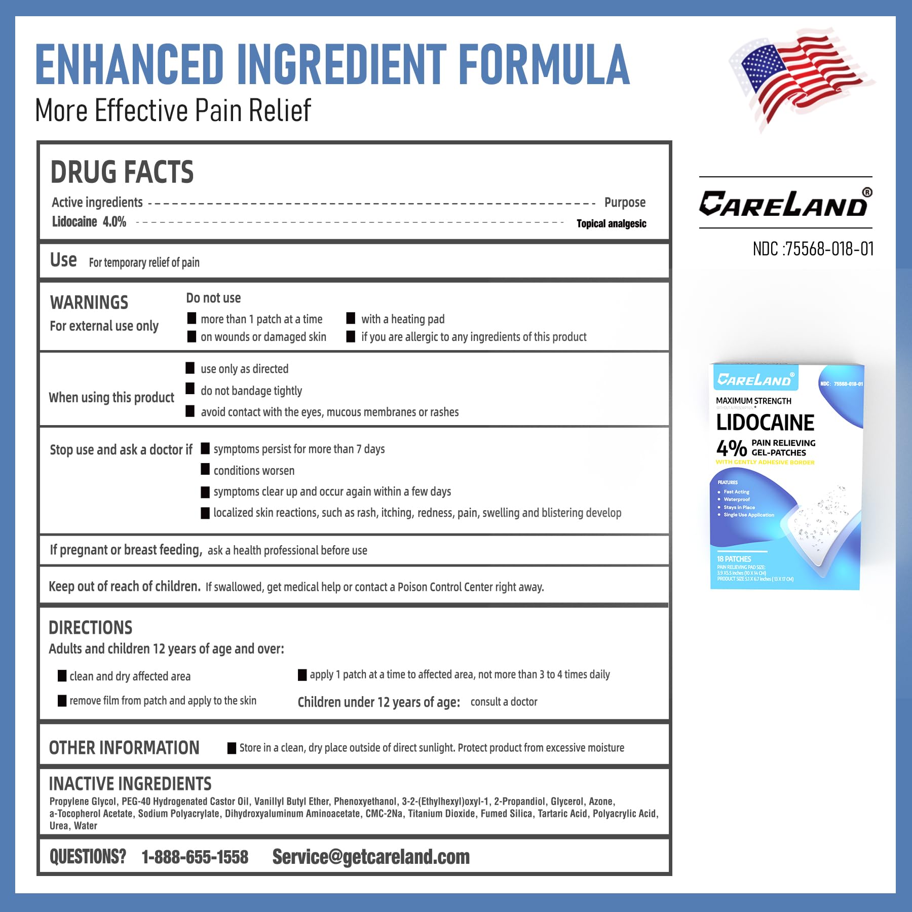 CARELAND neck-pain-area patch provides targeted coverage near the neck