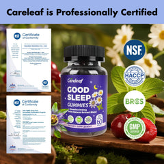 careleaf Sleep Gummies sealed foil pack in packaging