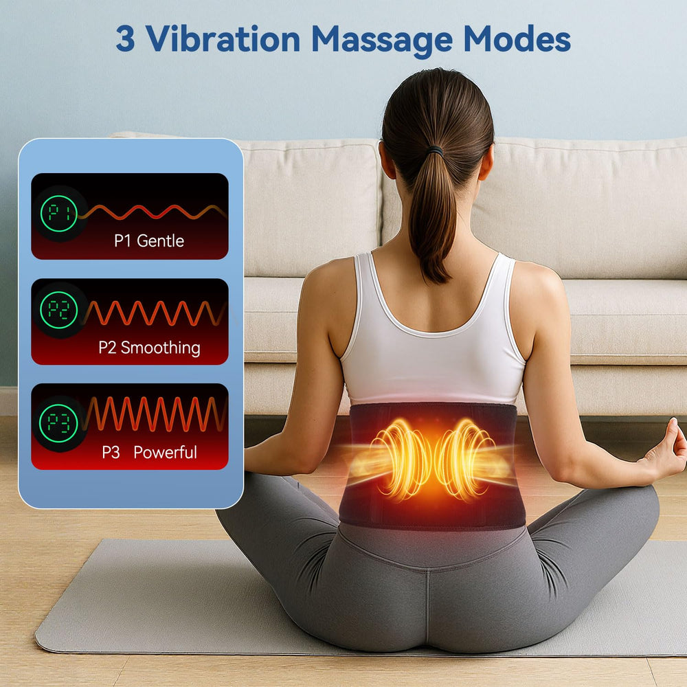 CAREMORR red light belt heat level display shows adjustable warmth