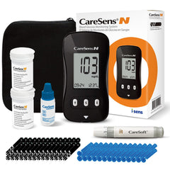 CareSens N glucose meter front view with quick 5-second readings