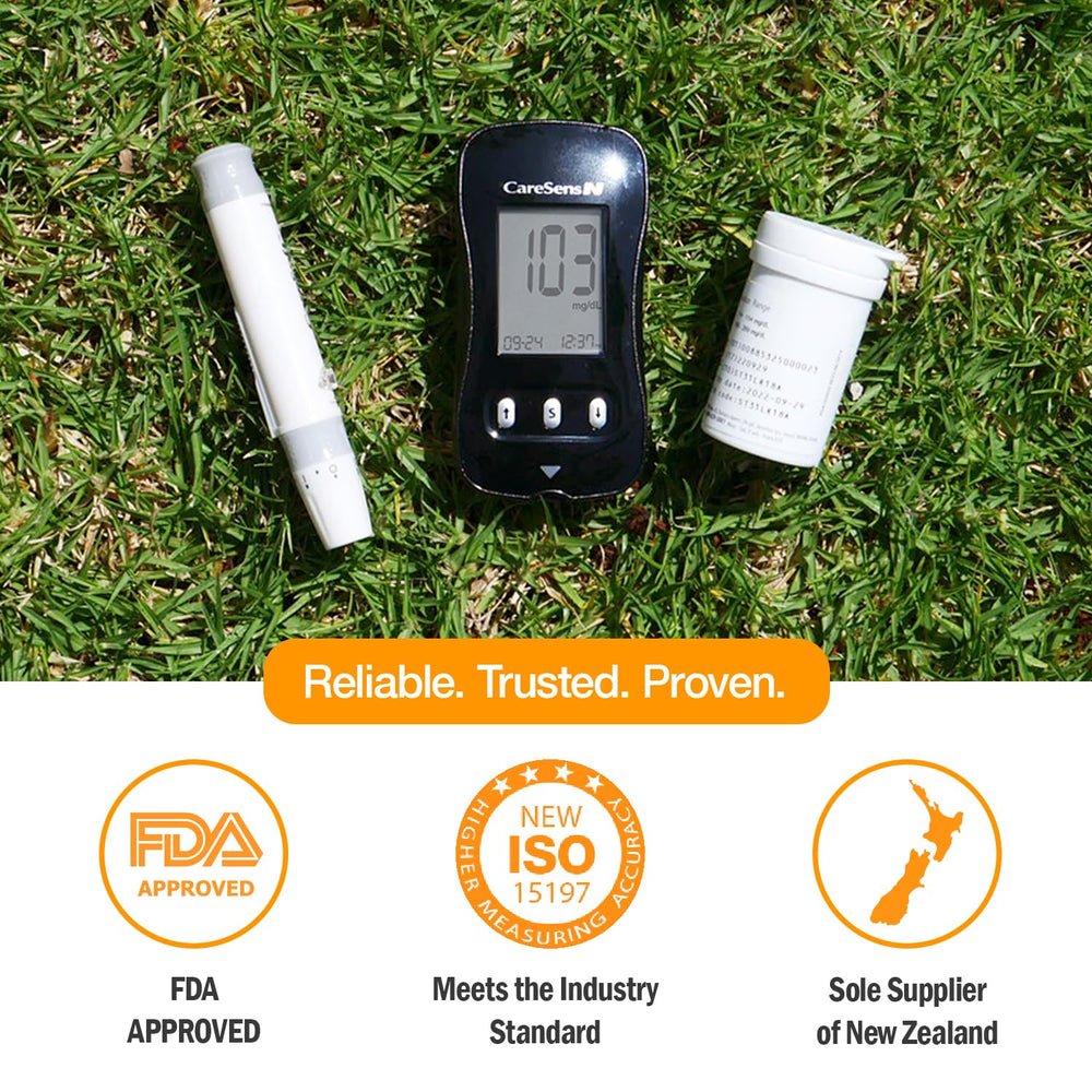 CareSens N test strips pack ready for testing