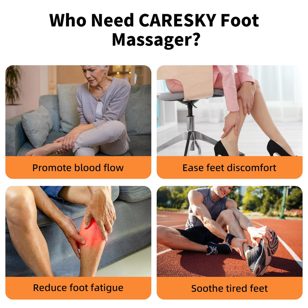 CARESKY foot massager with heat compact design fits beside the couch