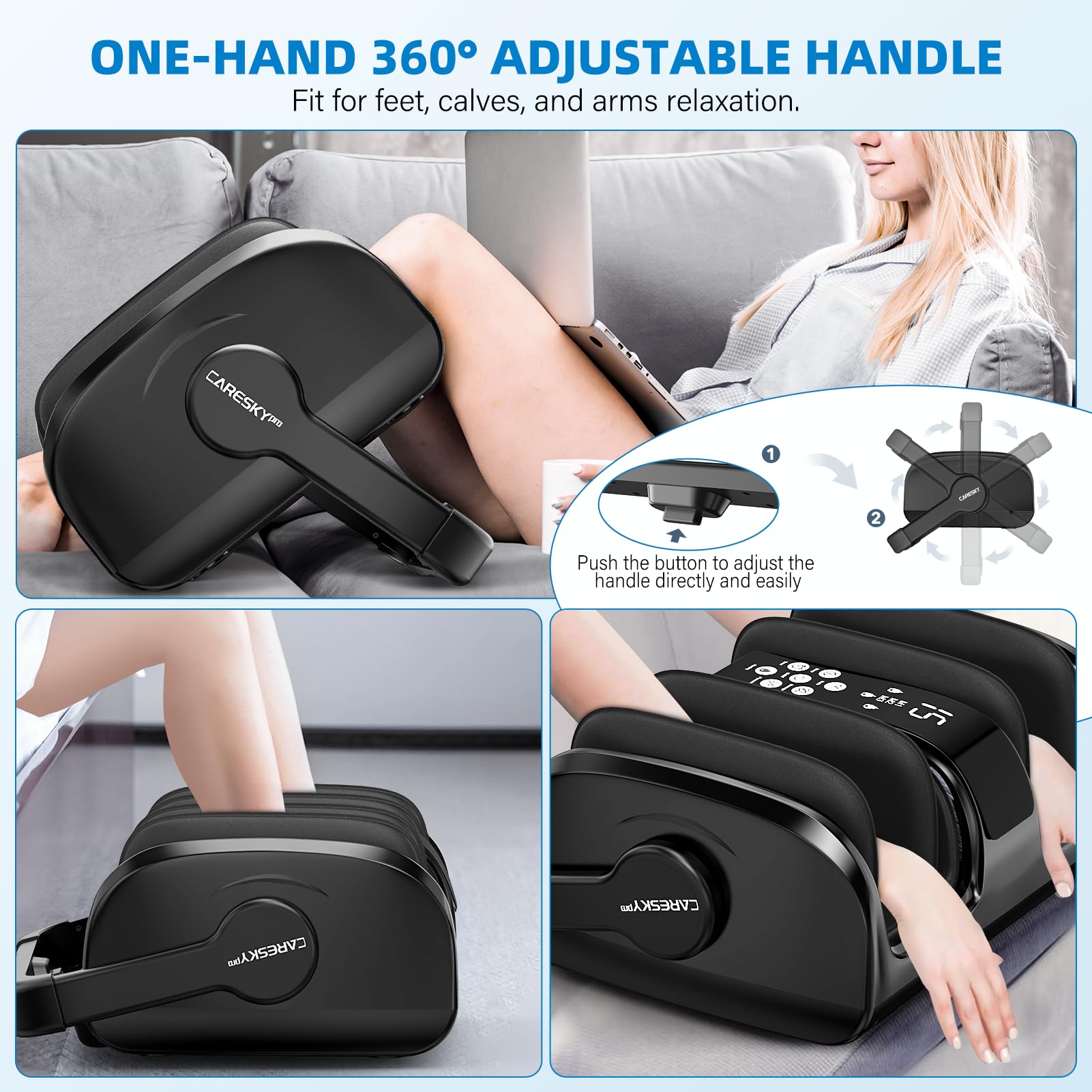 CARESKYpro Foot Massager arm therapy option for upper limb relaxation