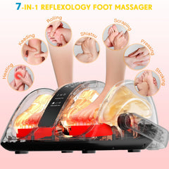 CARESKYpro foot massager with remote and 360° handle in use.