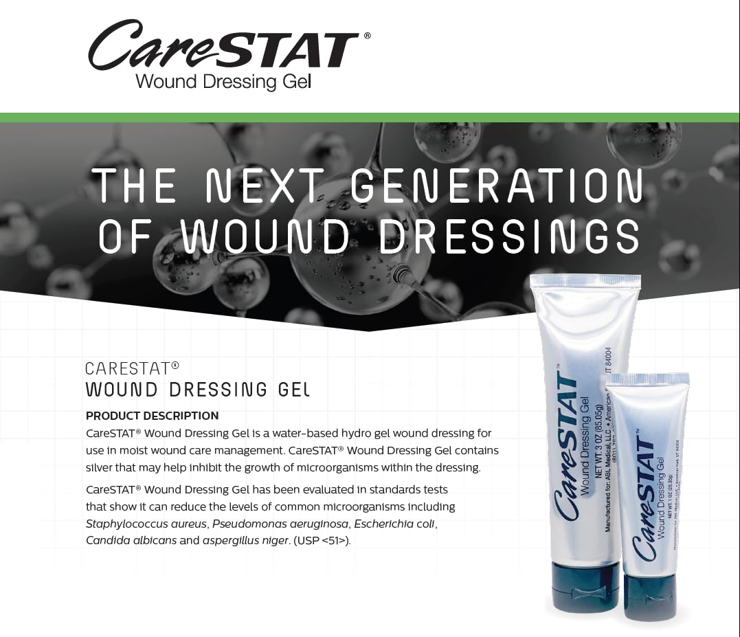 CareSTAT label close-up highlighting SilverSol particles.