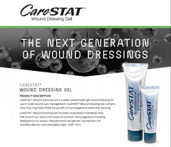 CareSTAT label close-up highlighting SilverSol particles.