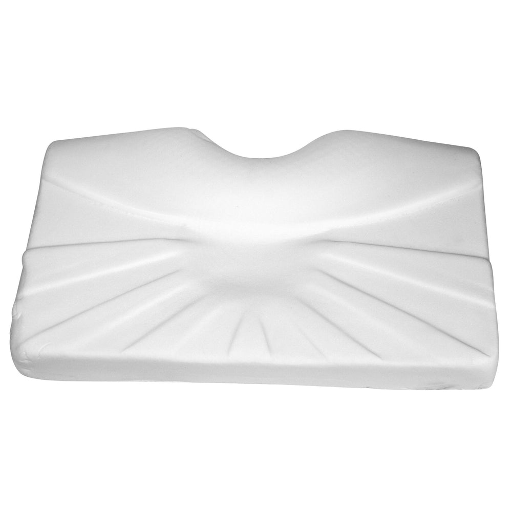 Carex CPAP Pillow hose-clearing-space captures tubing routing for easier movement.