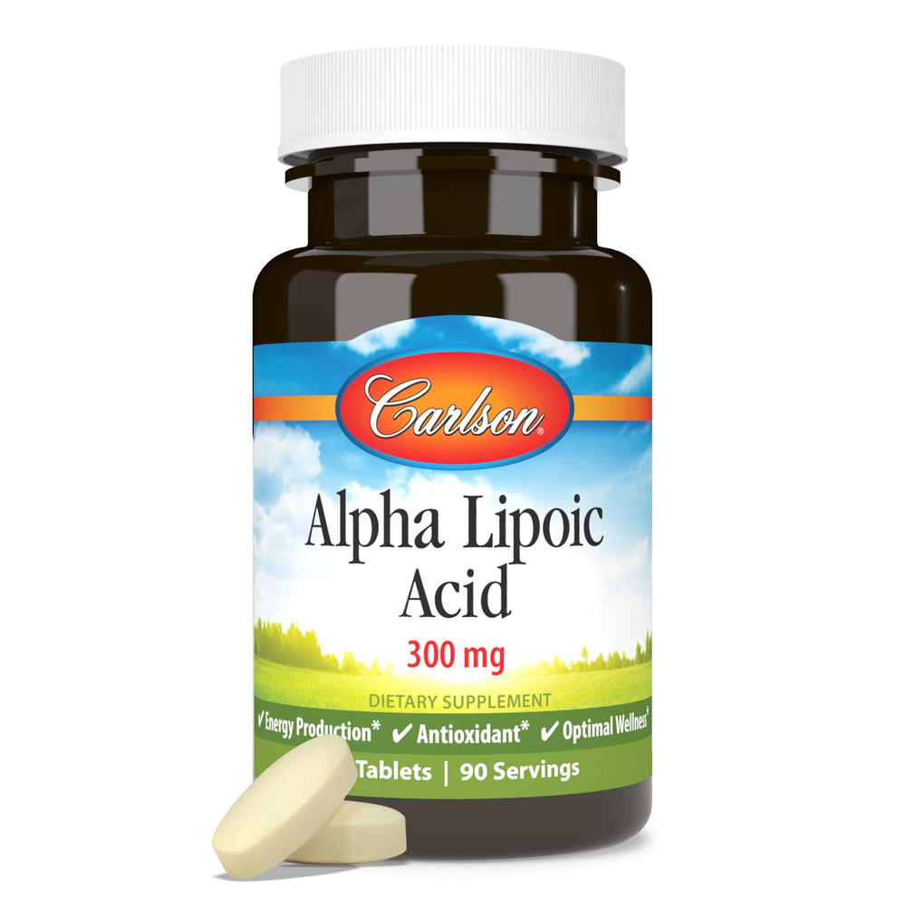 Carlson Alpha Lipoic Acid packaging box with product details.