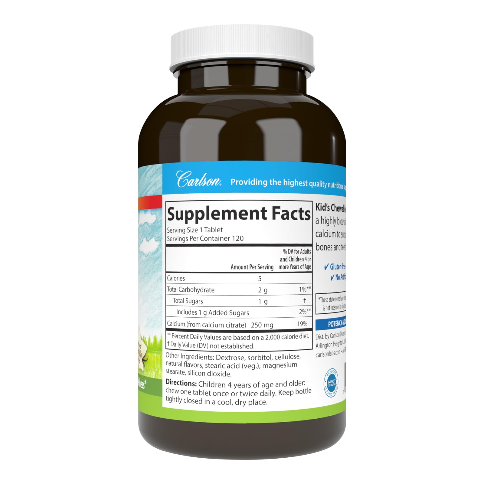 Carlson bone and teeth support icon representing growth benefits.
