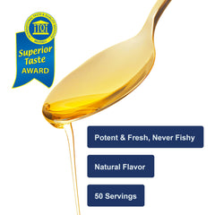 Carlson cod liver oil dropper dispense illustrating easy dosing