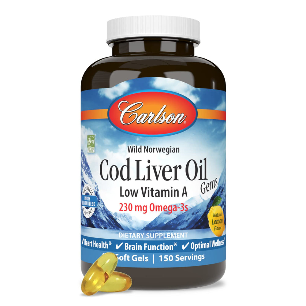 Certifications badge for Carlson Cod Liver Oil Gems non-GMO quality