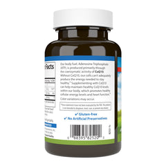 Carlson Co-Q10 softgel closeup showing smooth, easy-to-swallow capsules