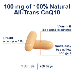Carlson Co-Q10 label highlights 100% natural all-trans CoQ10