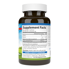 Carlson Co-Q10 softgels bottle top view highlights easy-to-swallow design