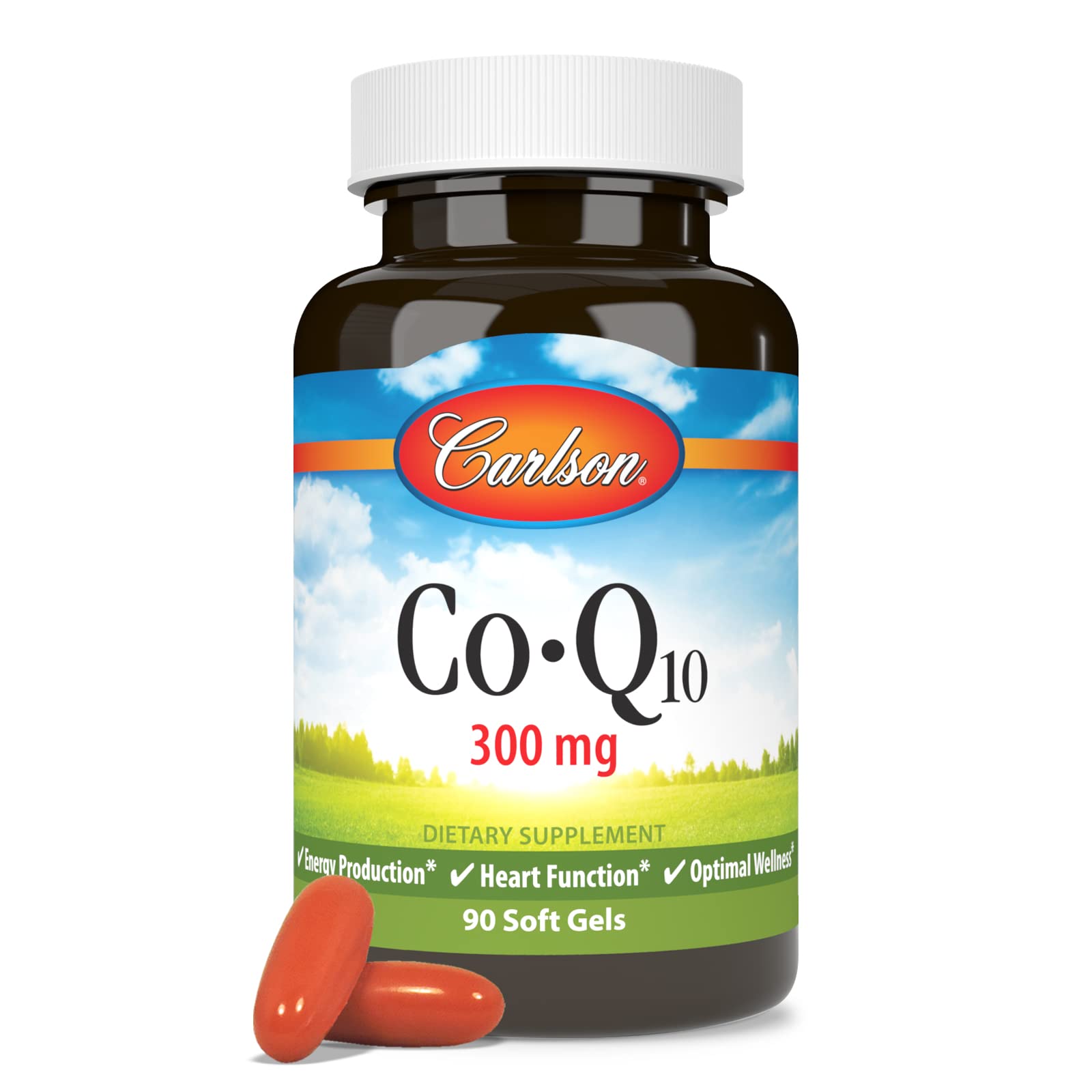 Carlson Co-Q10 softgels in hand suggests daily supplementation on the go