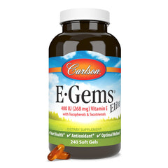 Carlson E-Gems Elite bottle pour demonstrates convenient daily supplementation routine