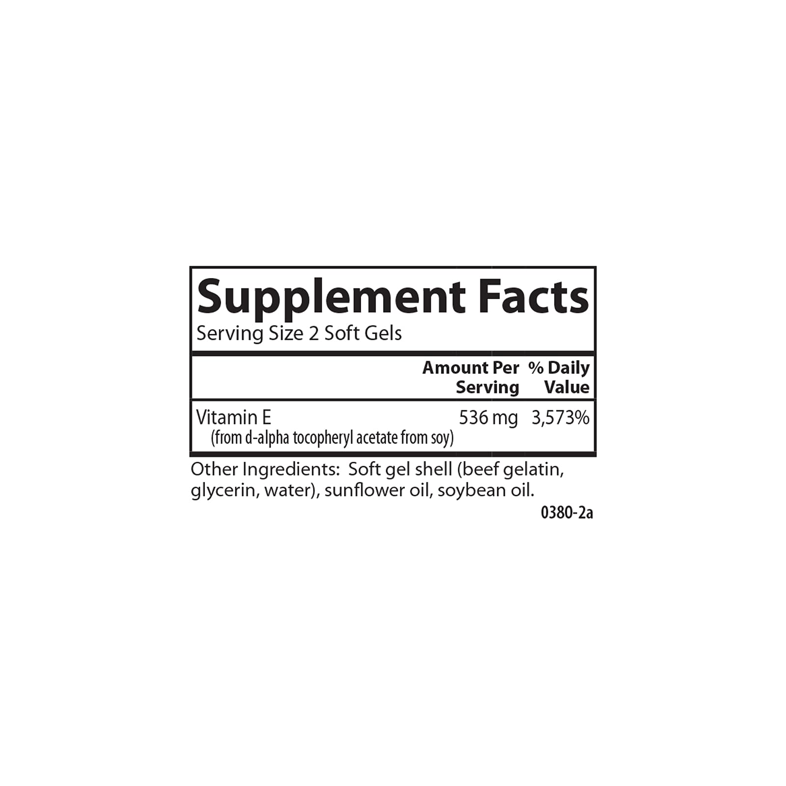 Carlson E-Gems bottle label highlighting natural-source vitamin E quality