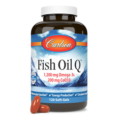 Carlson Fish Oil Q pours softgels for easy daily dosing