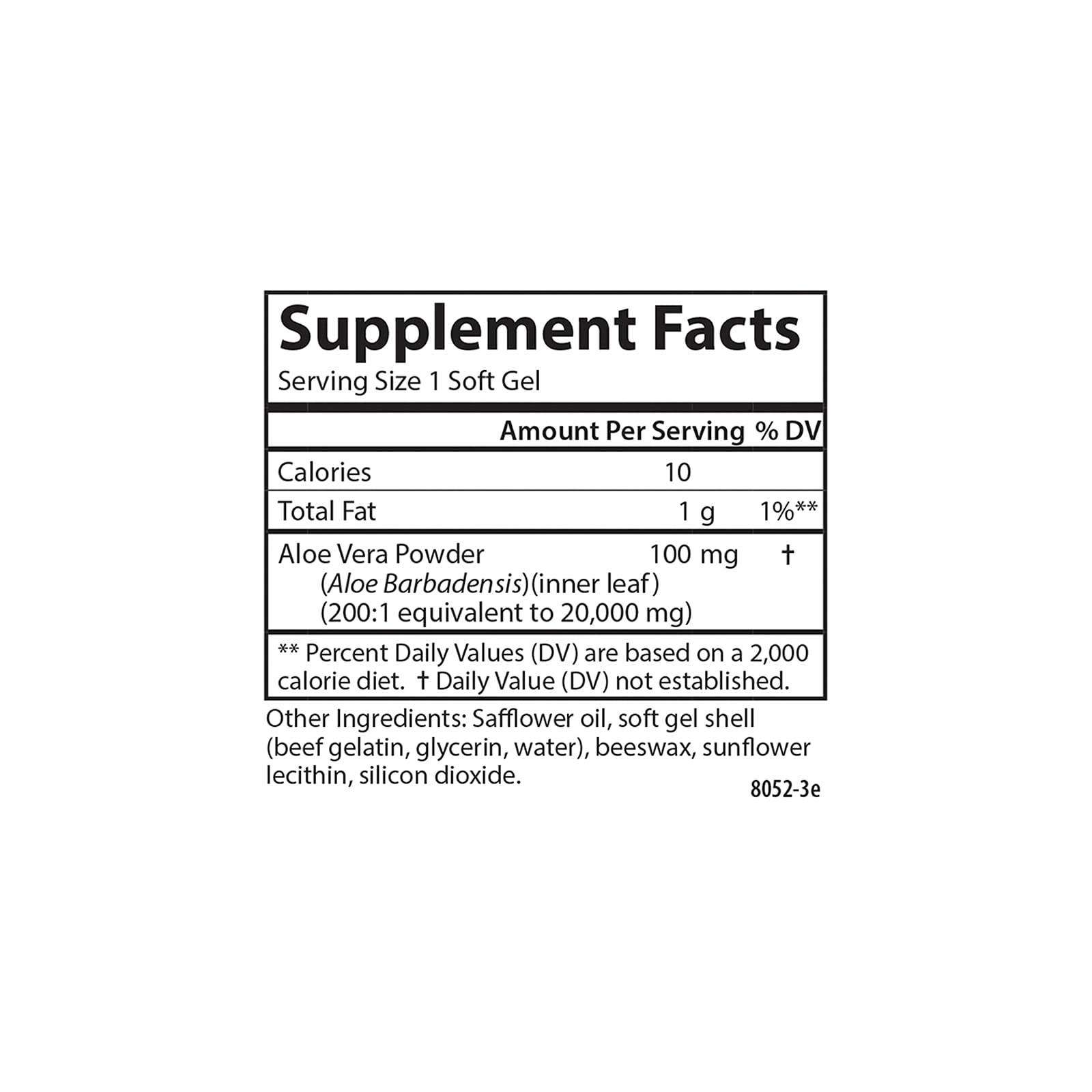 Carlson Golden Aloe softgels ready for daily use.
