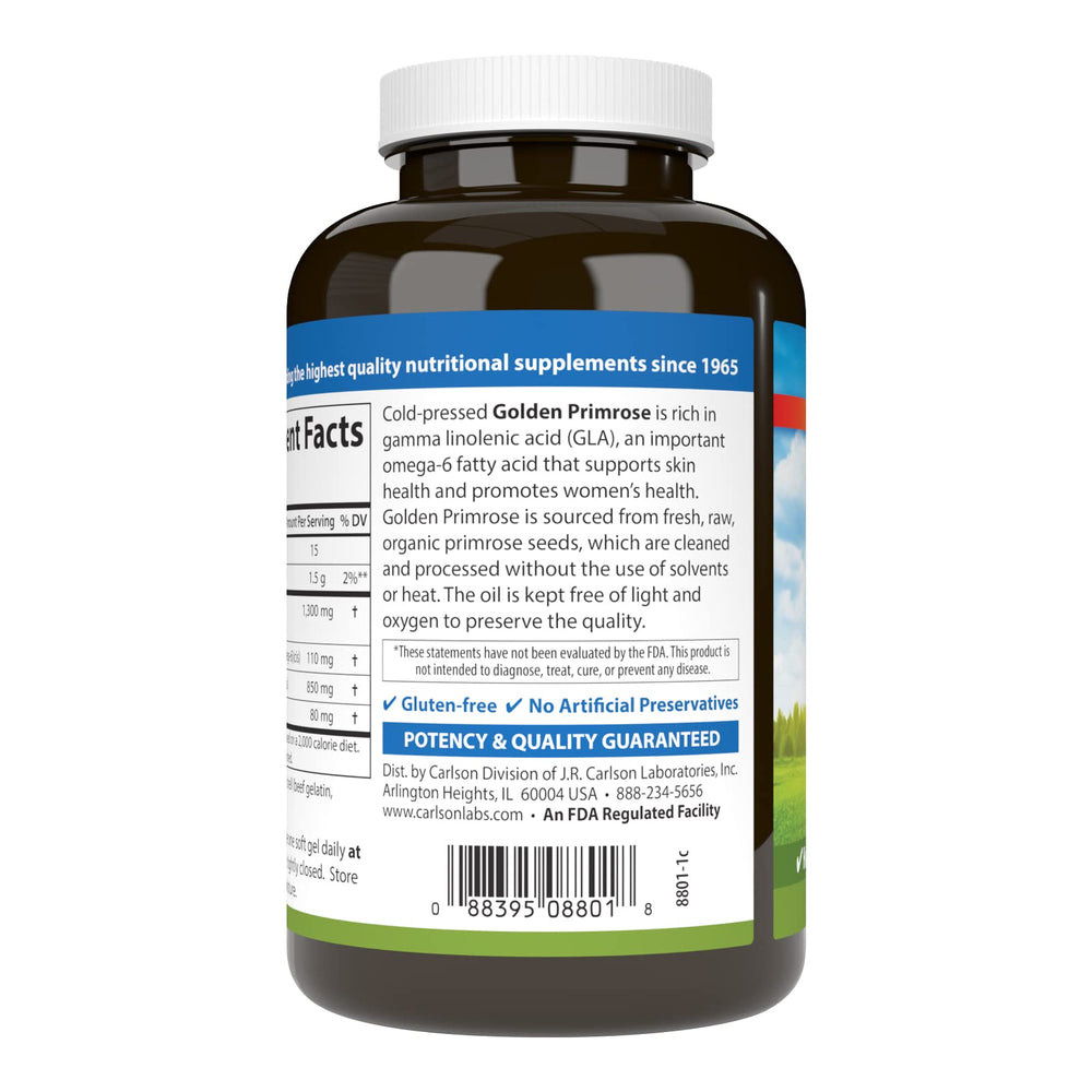 Carlson Golden Primrose softgels 90-count for easy daily use