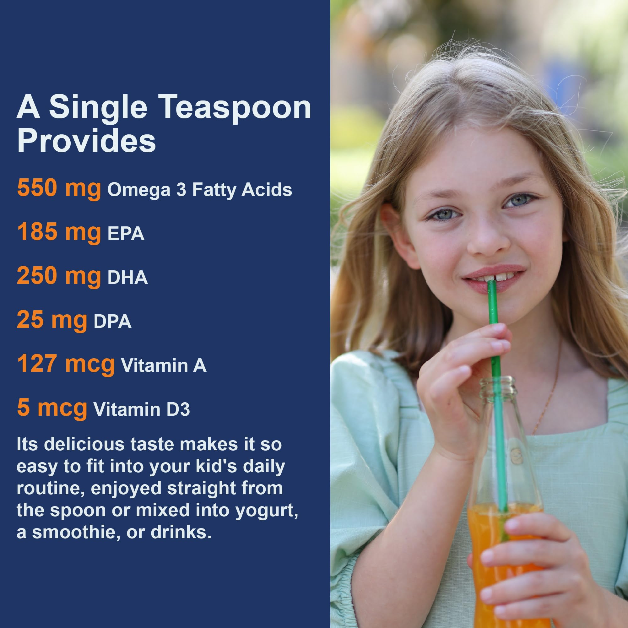 Carlson Kids Cod Liver Oil wild-caught cod imagery on label conveys sustainability