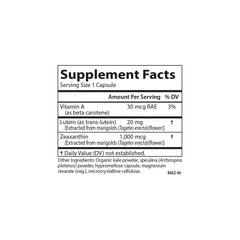 Kale and spirulina visual representation in Carlson Lutein & Greens ingredients