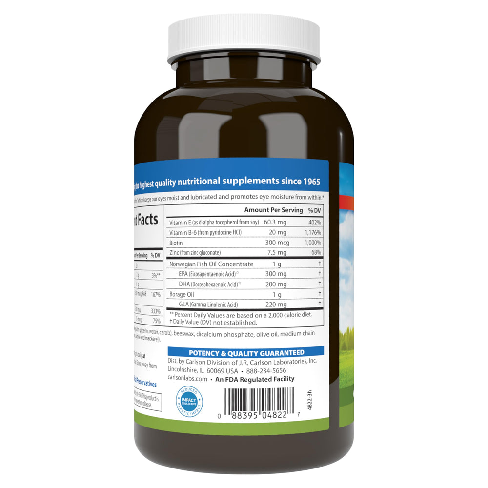 Carlson Moistur-eyes bottle on shelf with label detail