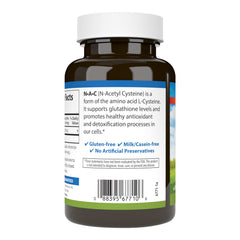 Carlson NAC 500mg back label with ingredients highlights transparent formulation for liver support