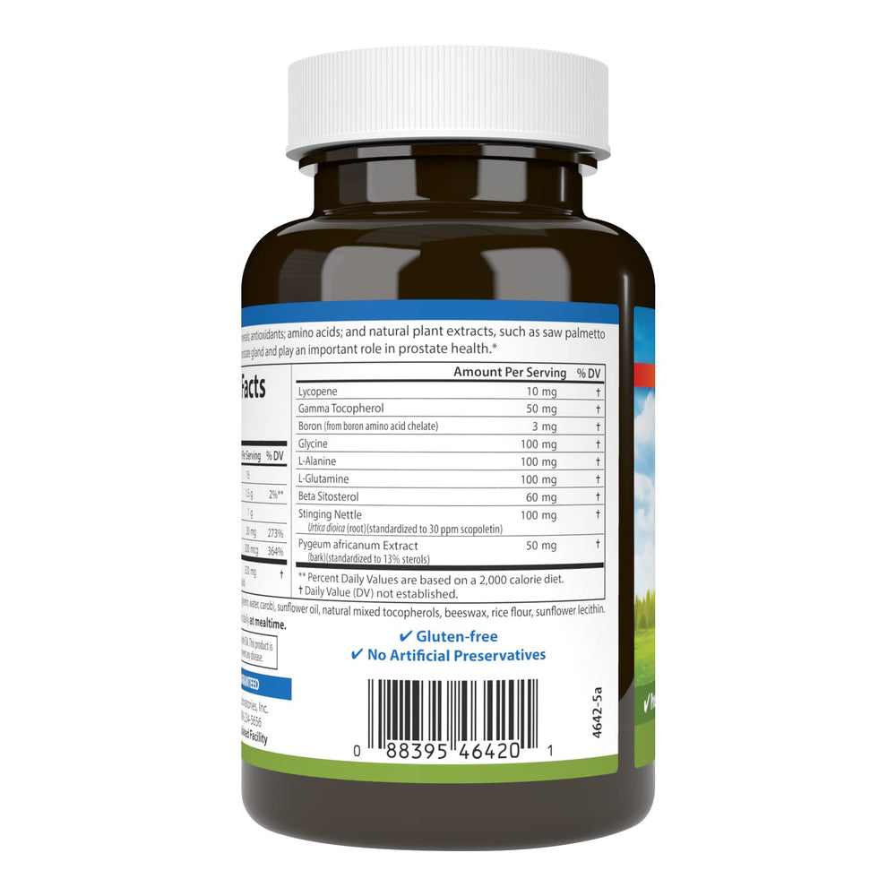 Carlson Nutra-Support Prostate label detail highlighting ingredients and potency