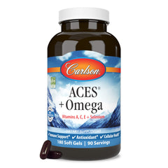 Carlson Omega-3 capsules in daily-use context for heart and brain support.